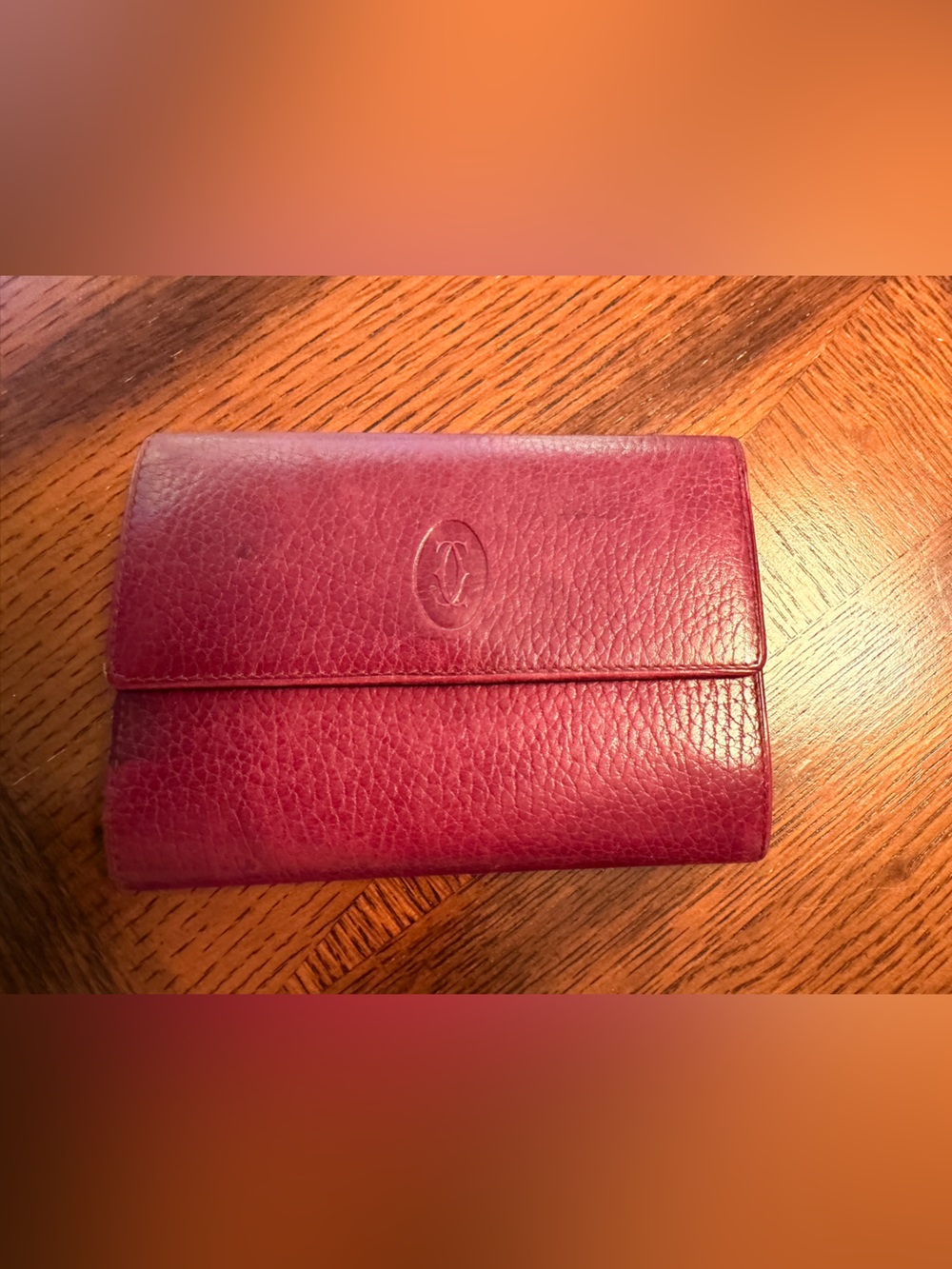 Cartier Leather Wallet Case - Burgundy